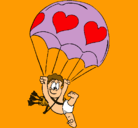 Dibujo Cupido en paracaídas pintado por Triki