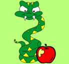 Dibujo Serpiente y manzana pintado por NATALIA