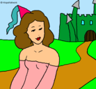 Dibujo Princesa y castillo pintado por albaduro