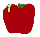 Dibujo Gusano en la fruta pintado por chiler