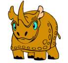 Dibujo Rinoceronte pintado por alvar