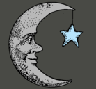 Dibujo Luna y estrella pintado por dianairasemaparra