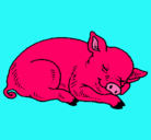 Dibujo Cerdo durmiendo pintado por NATALIA