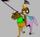 Dibujo Jinete a caballo pintado por Carlos