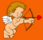 Dibujo Cupido apuntando con la flecha pintado por Triki