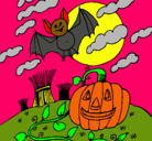 Dibujo Paisaje de Halloween pintado por franco