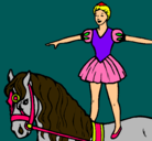 Dibujo Trapecista encima de caballo pintado por Elsa