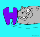 Dibujo Hipopótamo pintado por BELEN