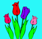 Dibujo Tulipanes pintado por fea