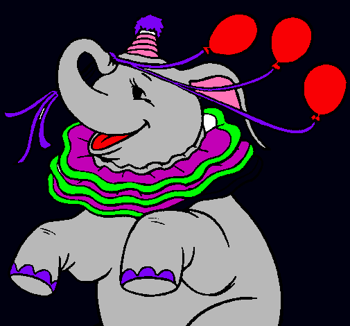 Elefante con 3 globos