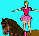 Dibujo Trapecista encima de caballo pintado por Sonia