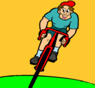 Dibujo Ciclista con gorra pintado por karina