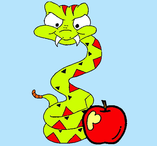 Serpiente y manzana