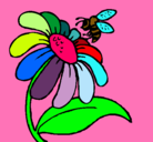 Dibujo Margarita con abeja pintado por NEREA