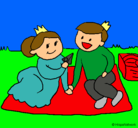 Dibujo Príncipes de picnic pintado por ana