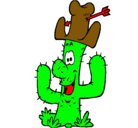 Dibujo Cactus con sombrero pintado por mariano