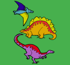 Dibujo Tres clases de dinosaurios pintado por mjoseyepes@hotmail.com
