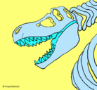 Dibujo Esqueleto tiranosaurio rex pintado por EDU