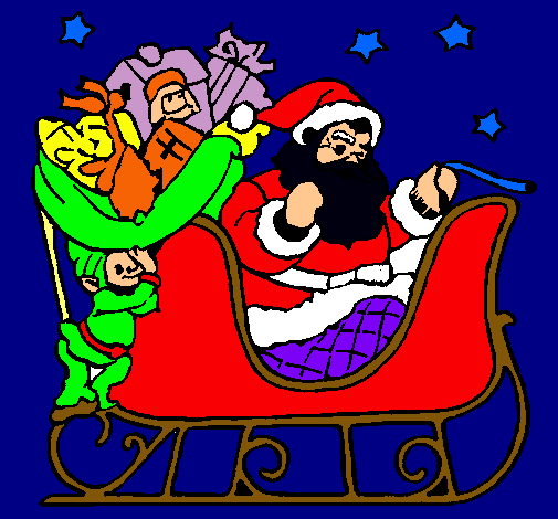 Papa Noel en su trineo