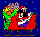Dibujo Papa Noel en su trineo pintado por jaimea.