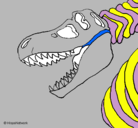 Dibujo Esqueleto tiranosaurio rex pintado por carla