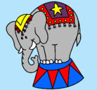 Dibujo Elefante actuando pintado por cesar