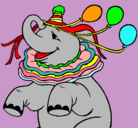Dibujo Elefante con 3 globos pintado por satchell