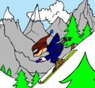 Dibujo Esquiador pintado por irwin