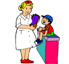 Dibujo Enfermera y niño pintado por paulinalamejor