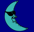 Dibujo Luna con gafas de sol pintado por AYLINFIRE