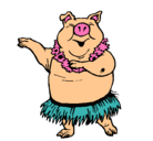 Dibujo Cerdo hawaiano pintado por maria