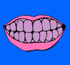 Dibujo Boca y dientes pintado por CHARO