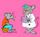Dibujo Doctor y paciente ratón pintado por MARIANARAMOSPANDAL