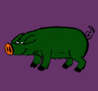 Dibujo Cerdo con pezuñas negras pintado por isabelcristina