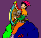 Dibujo Duende tocando el arpa pintado por marssupilami