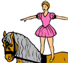 Dibujo Trapecista encima de caballo pintado por victoria