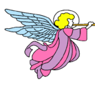Dibujo Ángel con grandes alas pintado por atenea
