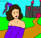 Dibujo Princesa y castillo pintado por jessicaesther.