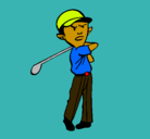 Dibujo Jugador de golf pintado por kevin