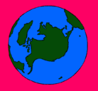 Dibujo Planeta Tierra pintado por FABIOLA