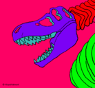 Dibujo Esqueleto tiranosaurio rex pintado por anngelo