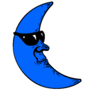 Dibujo Luna con gafas de sol pintado por ALAN
