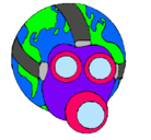 Dibujo Tierra con máscara de gas pintado por Ariadna2