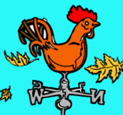 Dibujo Veletas y gallo pintado por loco