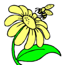 Dibujo Margarita con abeja pintado por lizebth
