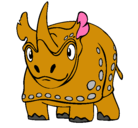 Dibujo Rinoceronte pintado por ulises