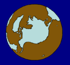 Dibujo Planeta Tierra pintado por lupita