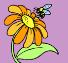 Dibujo Margarita con abeja pintado por Daniela