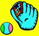 Dibujo Guante y bola de béisbol pintado por oscar