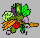 Dibujo verduras pintado por magali